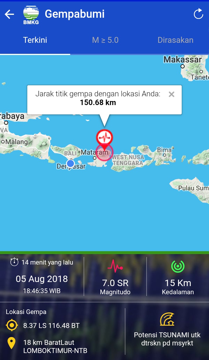 Gempa, Lombok, 7.0 SR